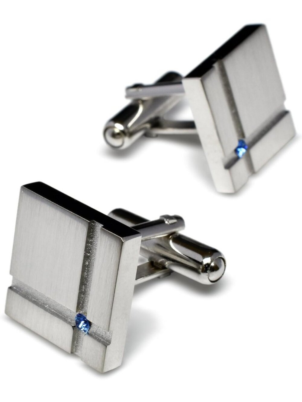 Stylish Cufflinks for Men - Black Silver Red Blue Crystal Glass Accessories